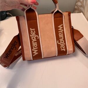 Wrangler Tan and Brown Tote Bag with Western-Inspired Design